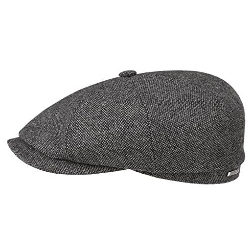 Stetson coppola hatteras wool mix uomo - cappello piatto cappellino in lana invernale con visiera, fodera, fodera autunno/inverno - 61 cm grigio