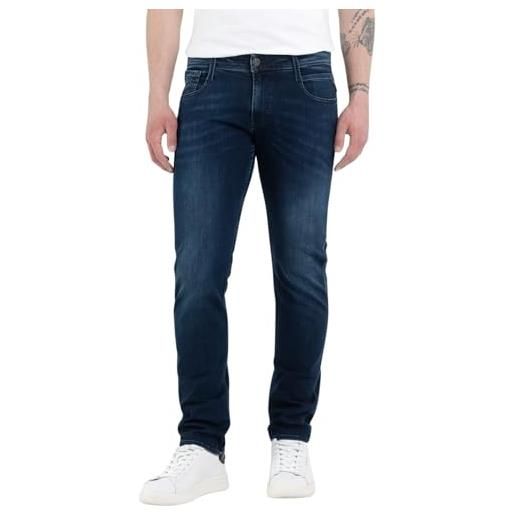 Replay jeans anbass slim fit da uomo con power stretch, blu (medium blue 009), w29 x l32