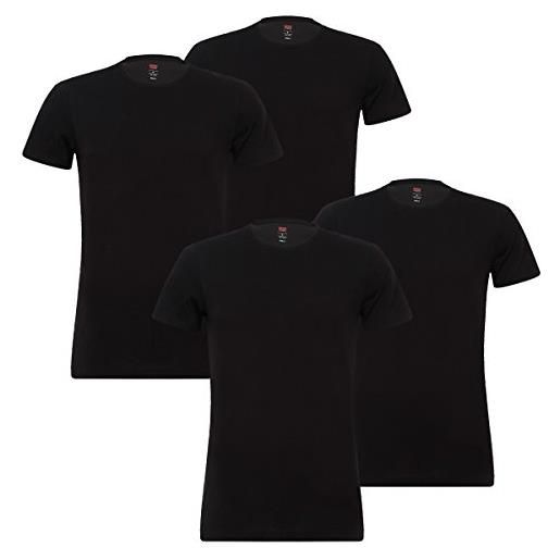 Levi's - maglietta da uomo con scollo rotondo, in cotone elasticizzato, articolo 905055001, confezione da 4, 300 - bianco, m