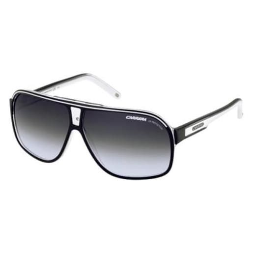 Carrera grand prix 2, montature per occhiali unisex adulto, nero bianco blu, lenti scuro sfumato, 64 mm