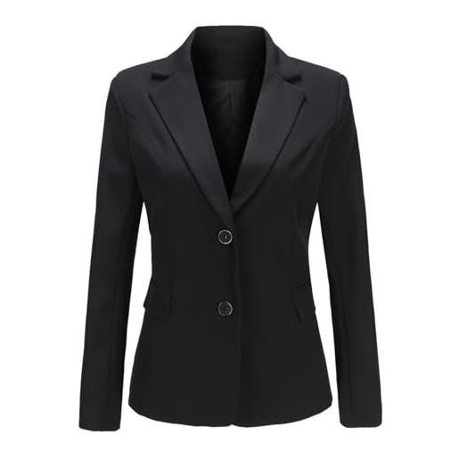 YYNUDA donna manica lunga casual lavoro formale tuta intelligente giacca blazer grigio, grigio, xl