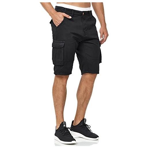 Indicode uomini blixt cargo shorts | pantaloncini cargo con 6 tasche e cintura in 100% cotone amber l