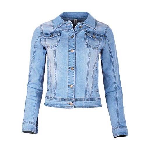 Fraternel giacca di jeans donna blouson denim stretch blu taglia: s