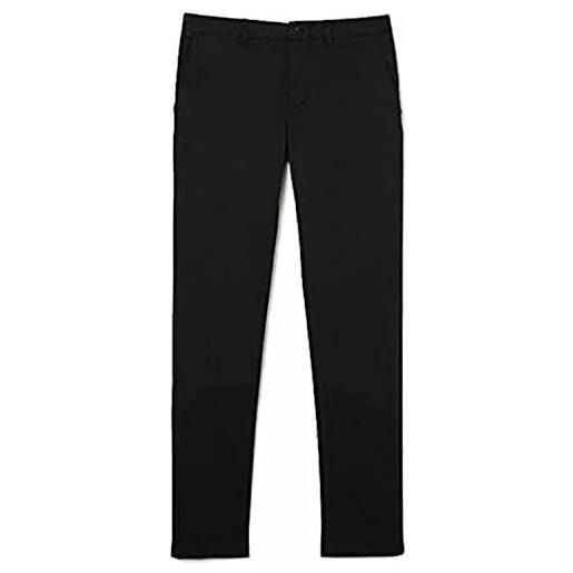 Lacoste hh2661 pantaloni chino slim fit, nero, 44w x 32l uomo