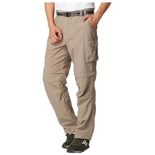 FLYGAGA pantaloni da escursionismo uomo all'aperto pantaloni trekking pantaloni con cerniera staccabili estivi con cintura leggeri ad asciugatura rapida pantaloni traspiranti pantaloni cargo
