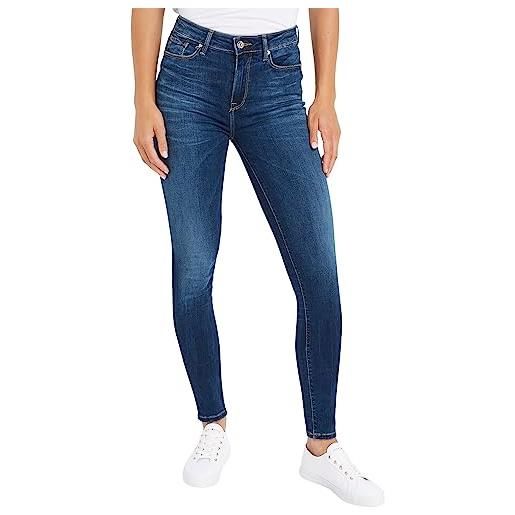 Tommy Hilfiger jeans donna heritage como skinny rw elasticizzati, nero (masters black), 32w / 30l