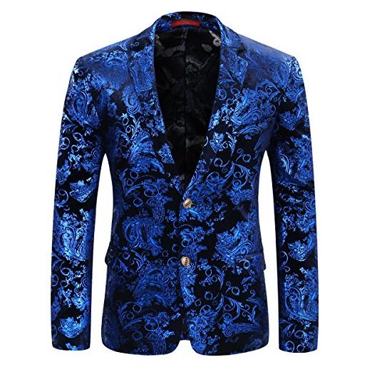 Allthemen abito da uomo casual in velluto di lusso da uomo slim fit floral prints stylish blazer coats chic jackets