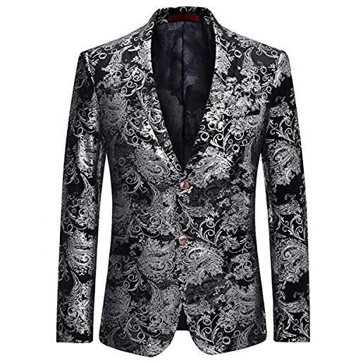 Allthemen abito da uomo casual in velluto di lusso da uomo slim fit floral prints stylish blazer coats chic jackets