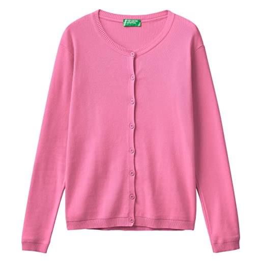 United Colors of Benetton maglia coreana m/l 1091d5558 maglione cardigan, rosa chiaro 0c8, xs donna