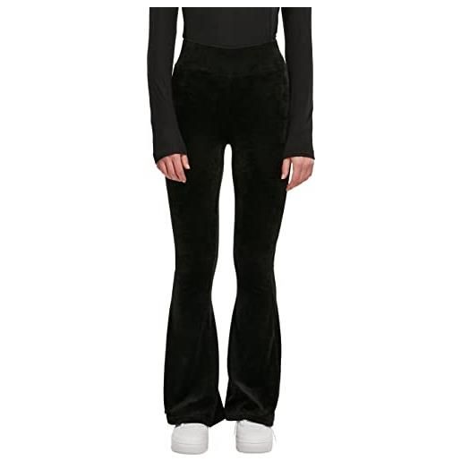 Urban Classics leggings da donna a vita alta, in velluto svasato, nero, s