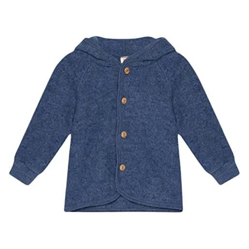 Engel baby - giacca con cappuccio per bambini, in pile di lana grigio chiaro melange 74-80