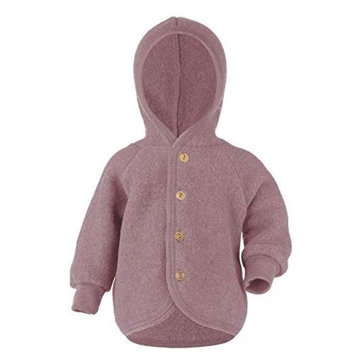 Engel baby - giacca con cappuccio per bambini, in pile di lana melange zafferano 50-56