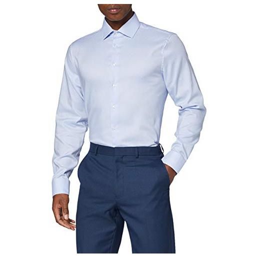 Seidensticker uomo herren business hemd shaped fit - bügelfreies camicia formale, bianco (weiß 01), 42