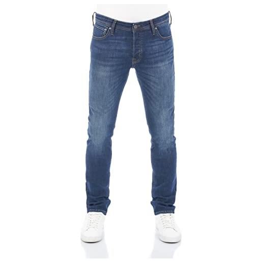 JACK & JONES jjiglenn jeans da uomo slim fit stretch denim pant blu nero w27 w28 w29 w30 w31 w32 w33 w34 w36 w38, blu denim 110 (12225766), 34w x 34l