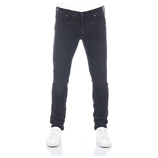 JACK & JONES jjiglenn jeans da uomo slim fit stretch denim pant blu nero w27 w28 w29 w30 w31 w32 w33 w34 w36 w38, black denim 109 (12225765), 34w x 34l