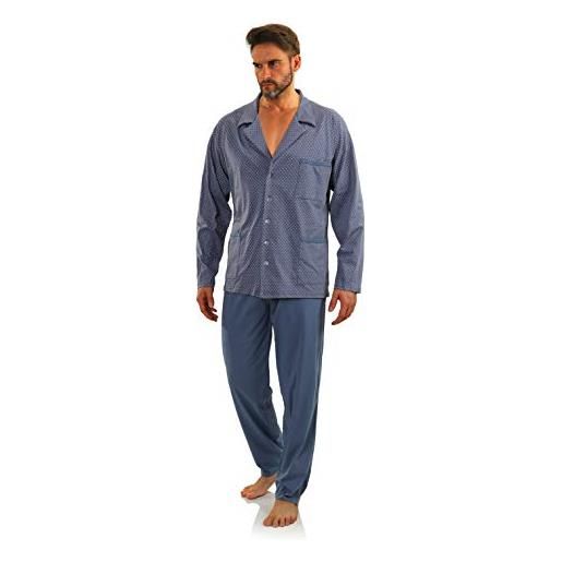 sesto senso pigiama uomo abbottonata cotone lungo set pigiami bottoni classici due pezzi lingerie maniche lunghe pantaloni lunghi 3xl kotwice grafit