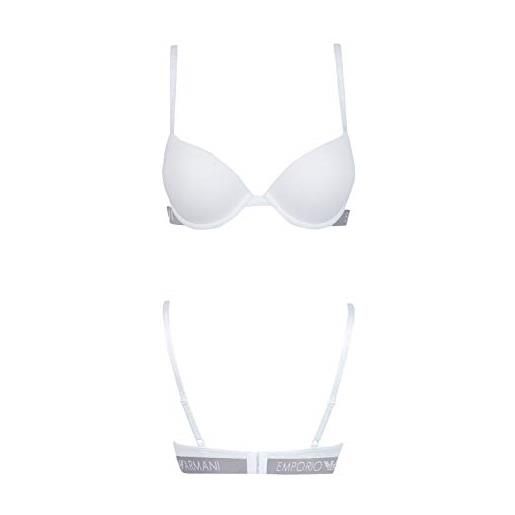 Emporio Armani underwear push up bra iconic cotton, reggiseno push-up, donna, bianco, 32b