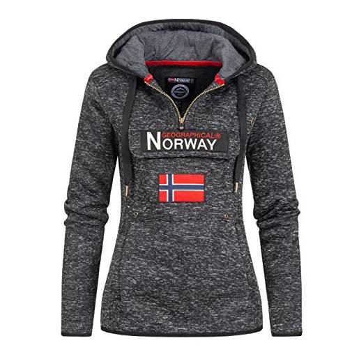 Geographical Norway upclassica lady - felpa donna cappuccio - felpa da donna casual a manica lunga calda casual - felpa con cappuccio giacca top sport (blu scuro l)