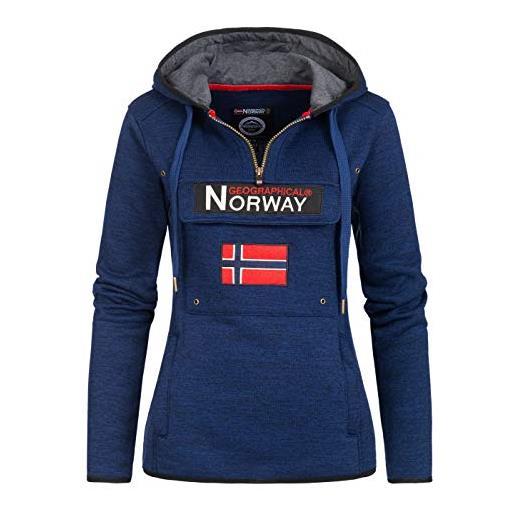Geographical Norway upclassica lady - felpa donna cappuccio - felpa da donna casual a manica lunga calda casual - felpa con cappuccio giacca top sport (misto grigio l)