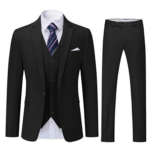 YOUTHUP abito da uomo 3 pezzi suit slim fit business wedding abiti per uomo giacca e gilet e pantaloni