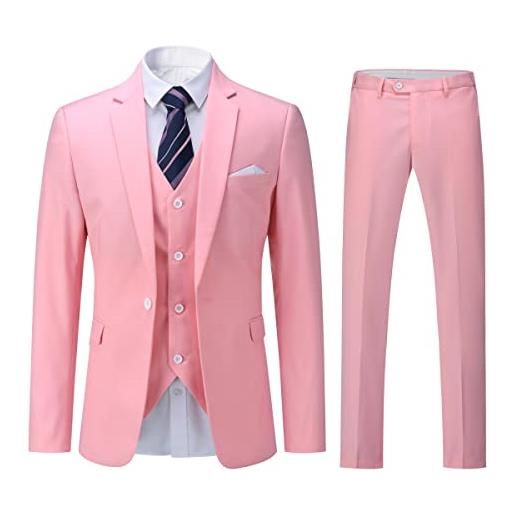 YOUTHUP abito da uomo 3 pezzi suit slim fit business wedding abiti per uomo giacca e gilet e pantaloni