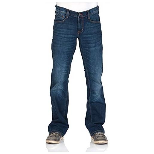 Mustang oregon bootcut - jeans da uomo, in denim elasticizzato, in cotone, colore blu, nero, w30 w31 w32 w33 w34 w36 w38 w40, blu (dunkelblau 980), 32w x 30l