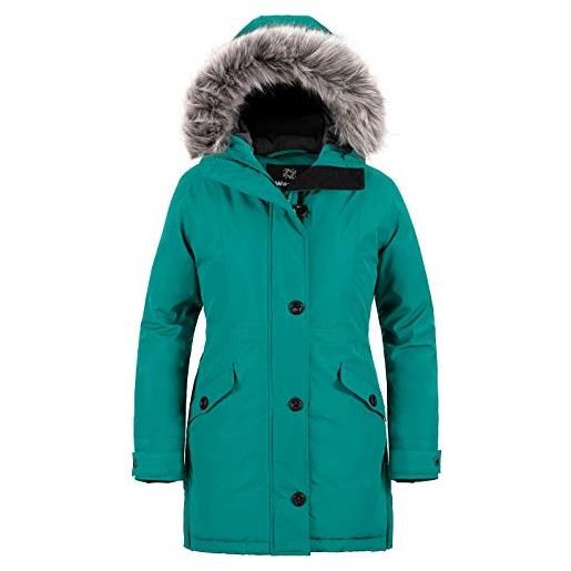 Wantdo giacca in cotone a vento cappotto con cappuccio giaccone slim fit jacket outdoor casual donna grigio chiaro l