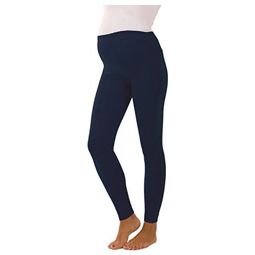 Premamy - leggings per premaman, modello conformato, cotone bielastico, pre-post parto - nero - iv (m)