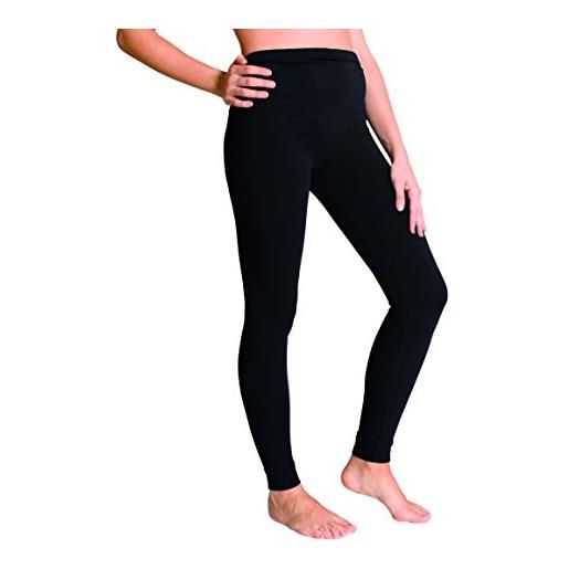 Premamy - leggings per premaman, modello conformato, cotone bielastico, pre-post parto - nero - vii (xxl)