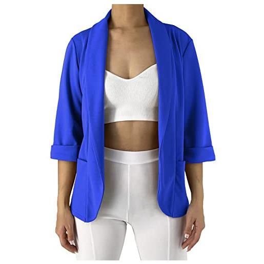 JOPHY & CO. giacca blazer donna con tasche (cod. 5572) (xl, fucsia righe)