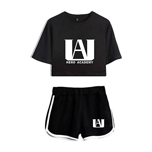 LKY STAR my hero academia t-shirt e corti sets anime mha cosplay deku shoto tops e pantalone 2pcs per donna ragazze