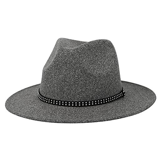 AIEOE - cappello fedora, da uomo e donna, in feltro, cappello jazz, a tesa larga, regolabile, per autunno e inverno, cappello panama, vinaccia rosso, taglia unica