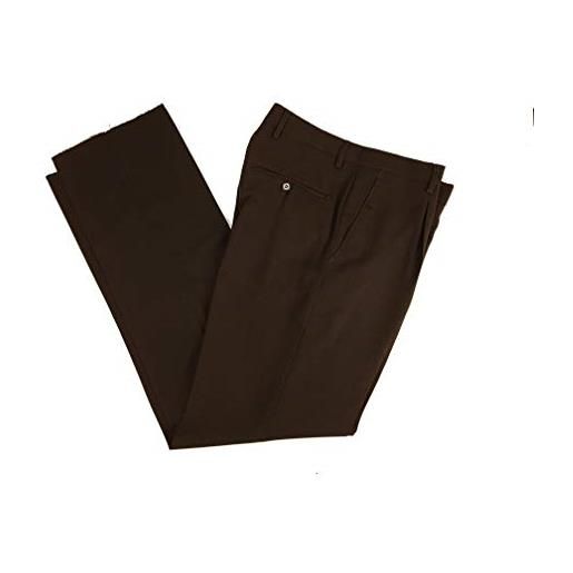 Alfio pantalone uomo classico con pens cavallo alto gamba larga elegante leggero estivo 50 52 54 56 58 60 62 64 (62 - grigio medio)