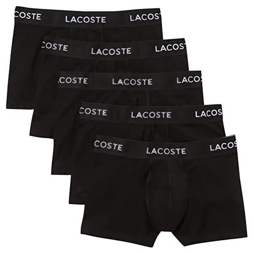 Lacoste 5h5203 boxer, blanc, xxl (pacco da 5) uomo