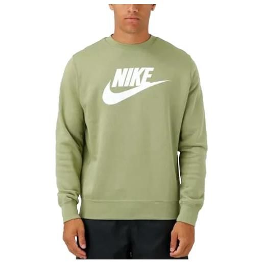 Nike club fleece crewneck, uomini, verde, l