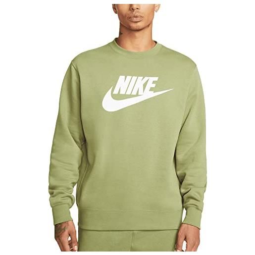 Nike club fleece crewneck, uomini, verde, s