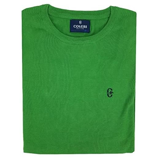 Coveri maglione maglioncino da uomo leggero girocollo 100% cotone m l xl xxl 3xl (xl - verde)