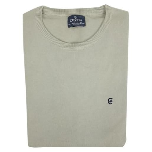 Coveri maglione maglioncino da uomo leggero girocollo 100% cotone m l xl xxl 3xl (l - militare)