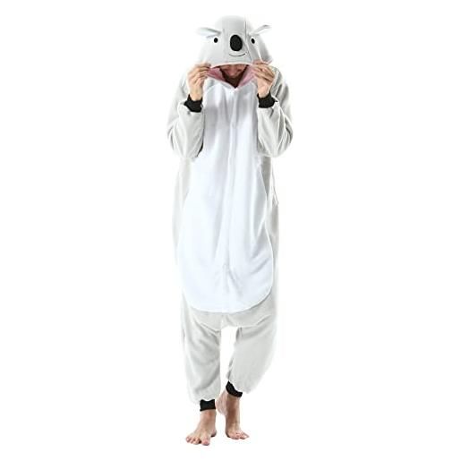 Magicmode kigurumi pigiama animali adulto unisex pigiama party halloween sleepwear cosplay costume onesie, rosso panda