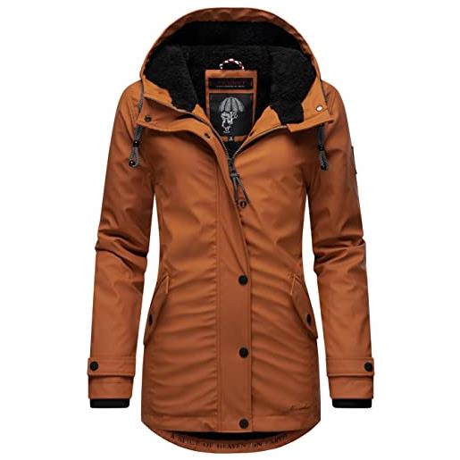 Navahoo lindraa - giacca invernale corta da donna, impermeabile, calda imbottitura, con cappuccio, taglie xs-3xl, azzurro, l