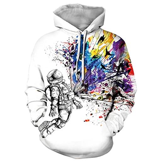 Ocean Plus uomo felpa con cappuccio stampa digitale sportiva sweatshirt con cappuccio autunno halloween unisex hoodie (3xl (petto: 132-152cm), colori)