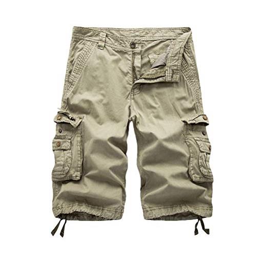 Minetom uomo vintage cargo shorts sport bermuda campeggio escursionismo pantaloncini regular fit jogging pantaloni corti verde militare xl