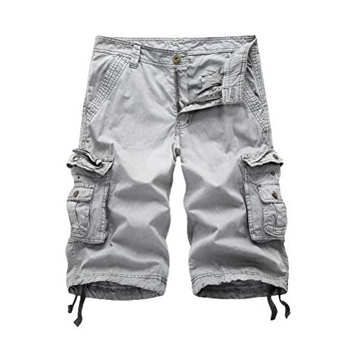 Minetom uomo vintage cargo shorts sport bermuda campeggio escursionismo pantaloncini regular fit jogging pantaloni corti cachi m