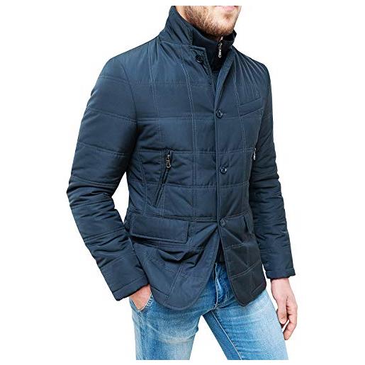 Evoga giaccone piumino uomo sartoriale giacca soprabito elegante casual invernale (xxl, 152 nero)