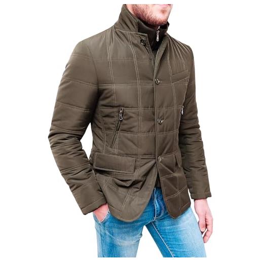 Evoga giaccone piumino uomo sartoriale giacca soprabito elegante invernale (3xl, #152 blu)