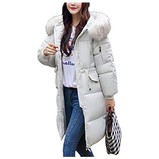 ORANDESIGNE cappotto donna elegante piumino giacca invernale lungo cappotti eleganti addensare caldo leggero parka outwear trench giubbotto a cachi 38