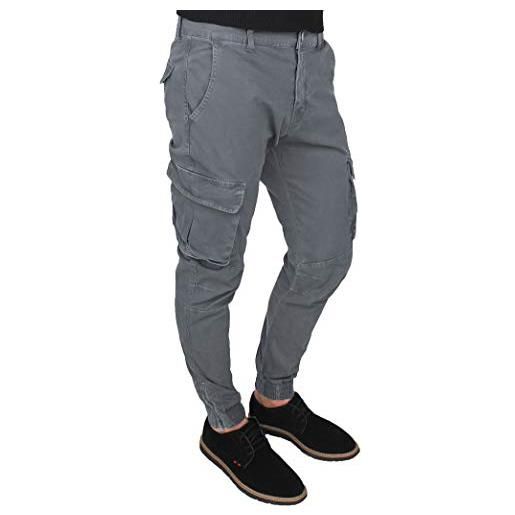 Evoga pantaloni uomo cargo slim fit jeans con tasconi laterali (44, c3 blu scuro)