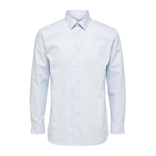 SELECTED HOMME slhregethan-maglietta ls classic b noos camicia, azzurro, xl uomo