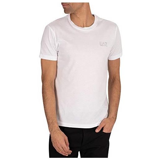 Emporio Armani ea7 uomo t-shirt con logo del petto, bianca, xxl