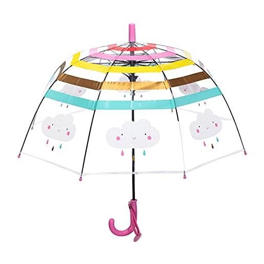 Yeekg ombrello per bambini, grazioso ombrello trasparente con impugnatura facile per bambini, ragazzi e ragazze, rosa, 1 pezzo, moda